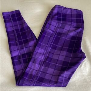 Small FL Purple Plaid CVG leggings